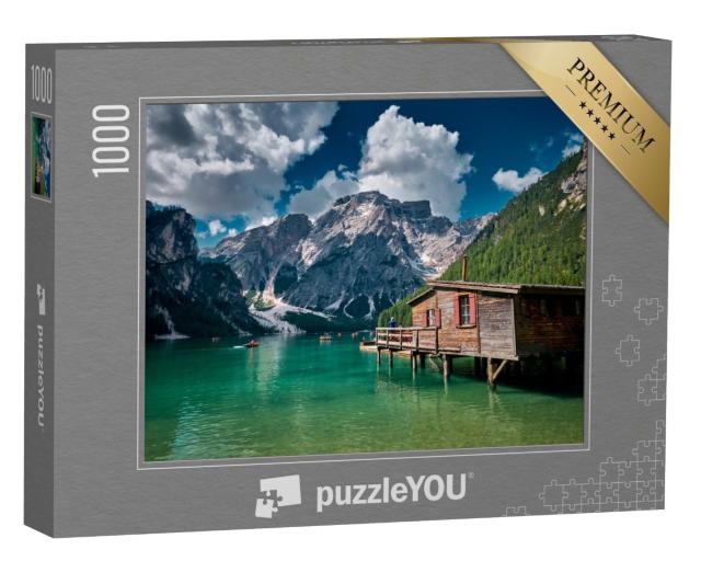 Puzzle de 1000 pièces « Paysage autour du lac Pragser Wildsee dans les Dolomites, Italie »