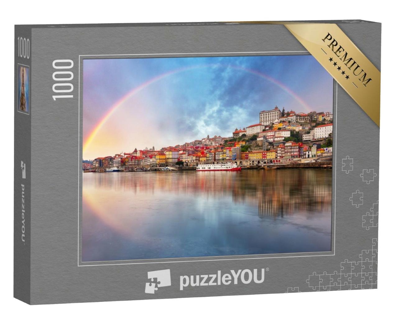Puzzle de 1000 pièces « Arc-en-ciel au-dessus de Porto, Portugal »