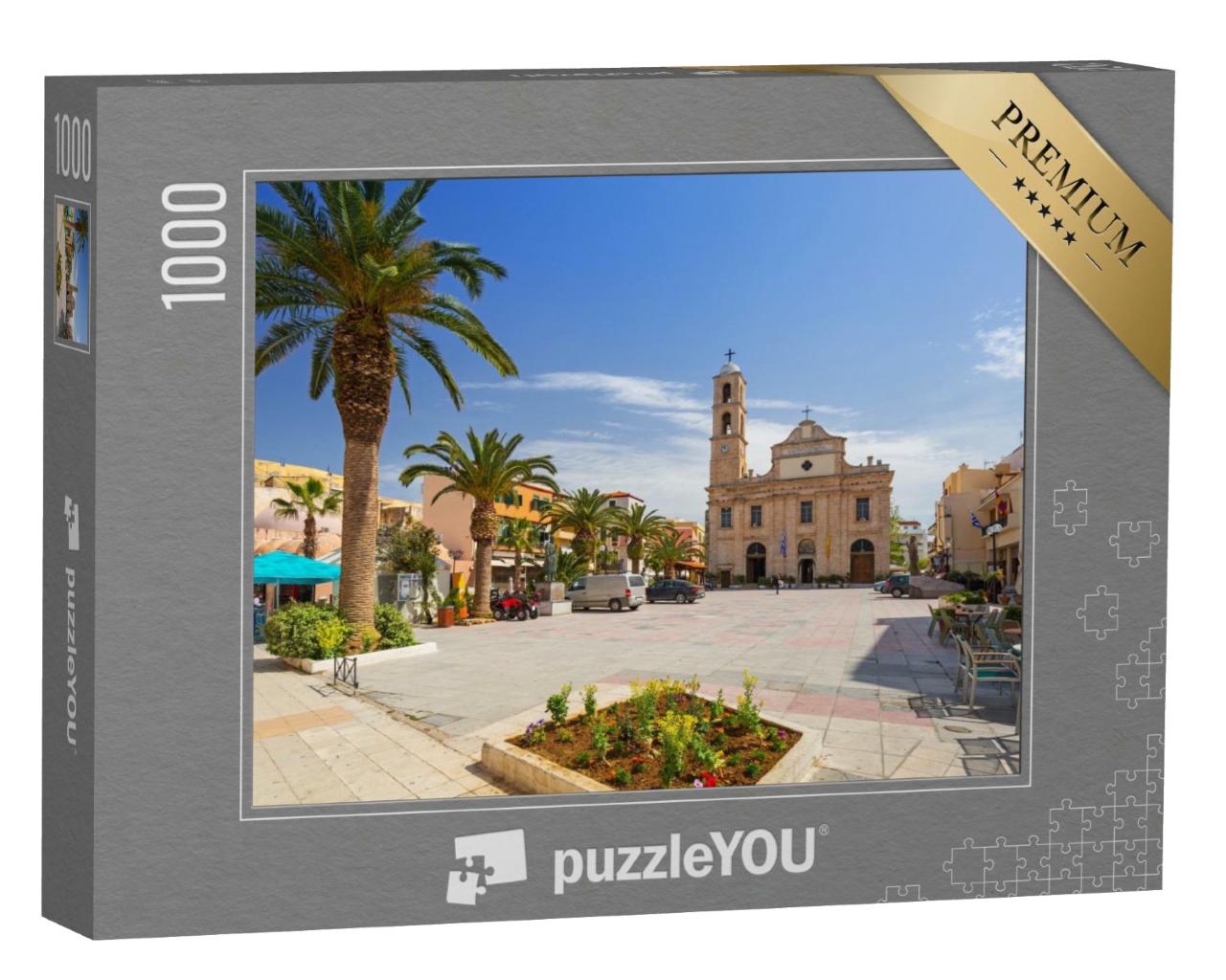 Puzzle de 1000 pièces « Place de la cathédrale orthodoxe de La Canée, Crète »