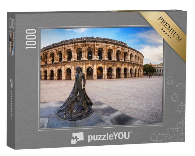 Puzzle de 1000 pièces « Vue du soir des arènes de Nîmes - France »