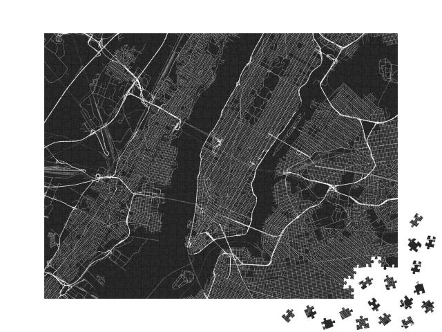 Puzzle de 1000 pièces « Carte vectorielle de New York avec toutes les rues »