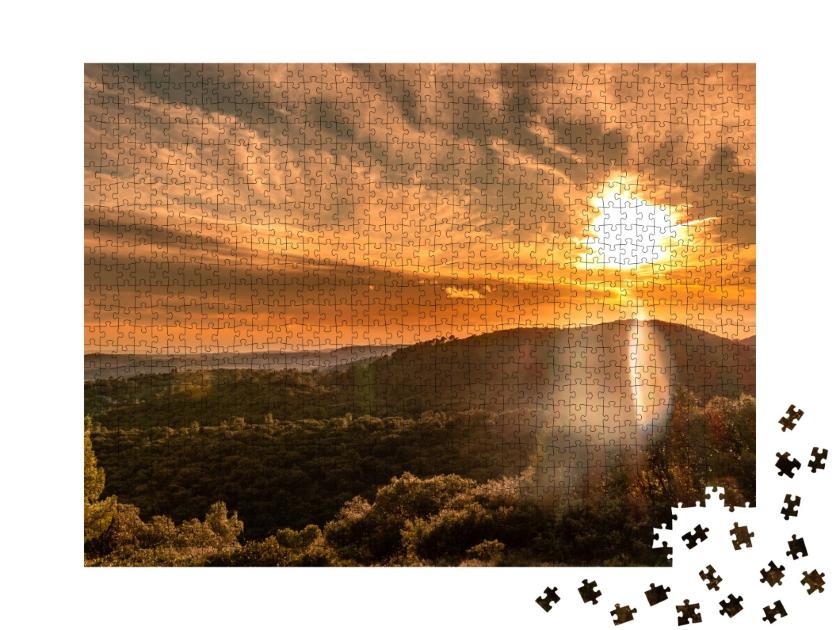 Puzzle de 1000 pièces « Dans la vallée du Pic saint Loup »