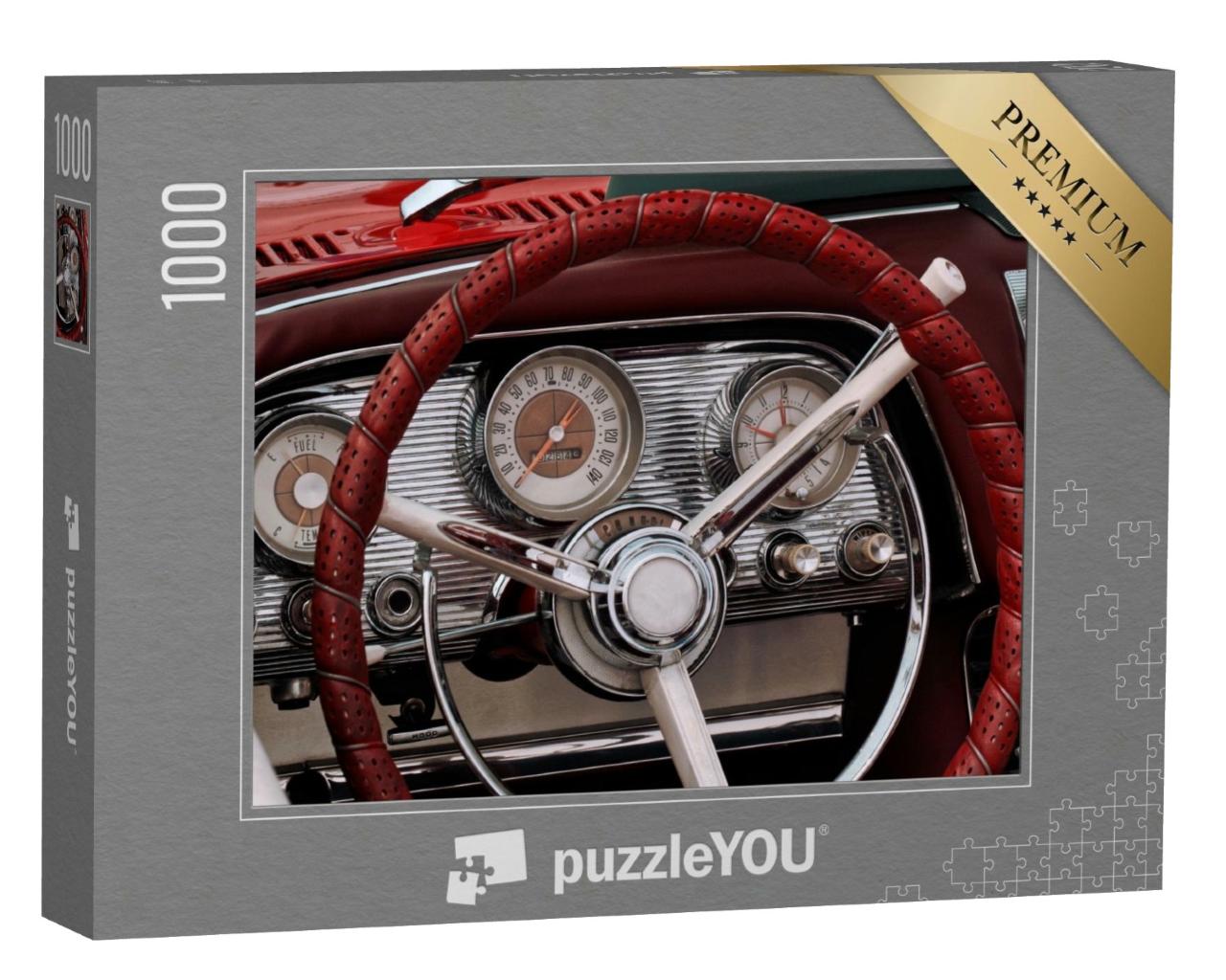 Puzzle de 1000 pièces « Aménagement intérieur d'une voiture de sport de luxe de collection »