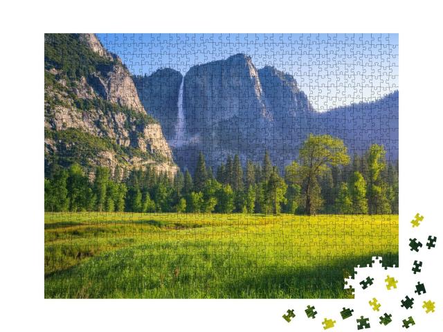 Puzzle de 1000 pièces « Impressionnantes chutes d'eau de Yosemite, Californie, États-Unis »