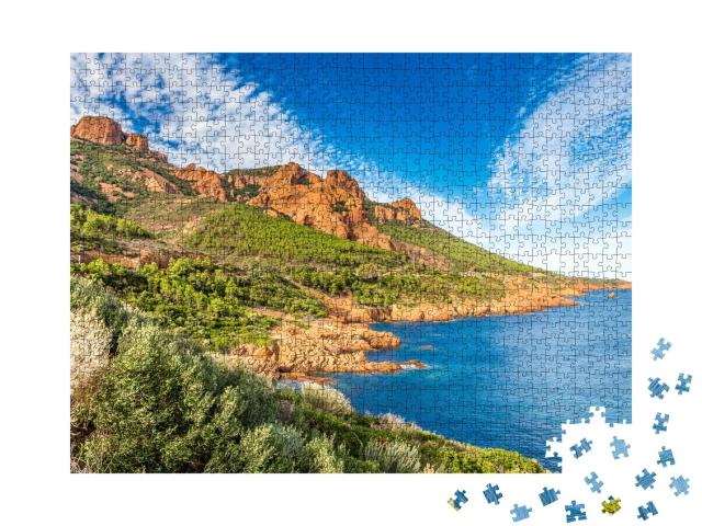 Puzzle de 1000 pièces « Roches rouges du massif de l'Estérel - Côte d'Azur, Provence-Alpes, France »