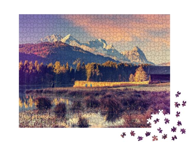 Puzzle de 1000 pièces « Magnifique vue sur les montagnes du Karwendel, Allemagne »