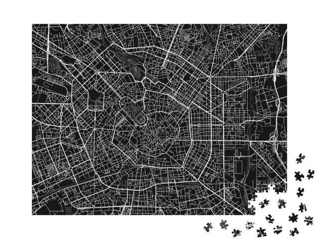 Puzzle de 1000 pièces « Plan vectoriel de Milan »