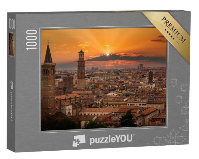 Puzzle de 1000 pièces « Vérone au coucher du soleil, Italie »