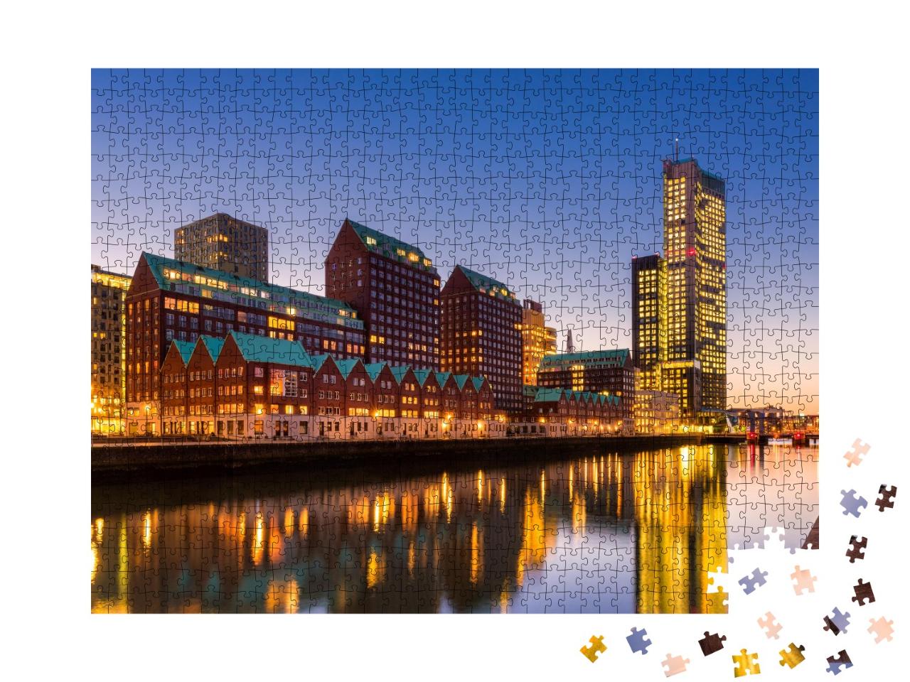 Puzzle de 1000 pièces « Architecture moderne et skyline de Rotterdam, Pays-Bas »