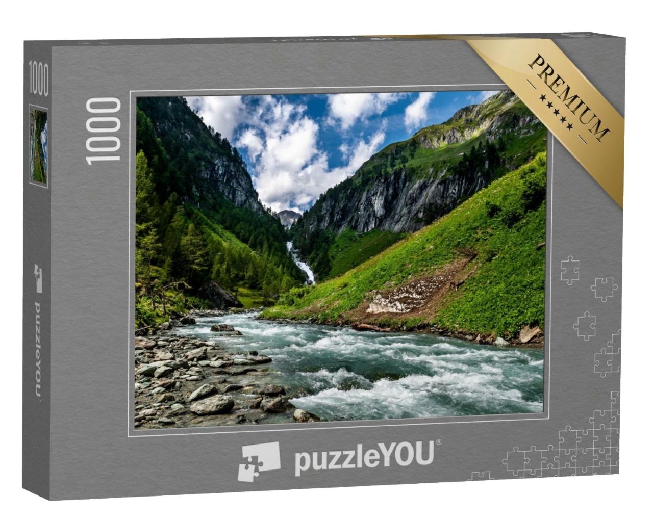 Puzzle de 1000 pièces « Cascades de la vallée d'Umbal dans le parc national des Hohe Tauern »