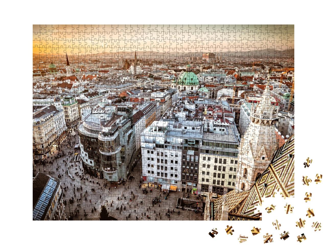 Puzzle de 1000 pièces « Vienne au coucher du soleil, Autriche »