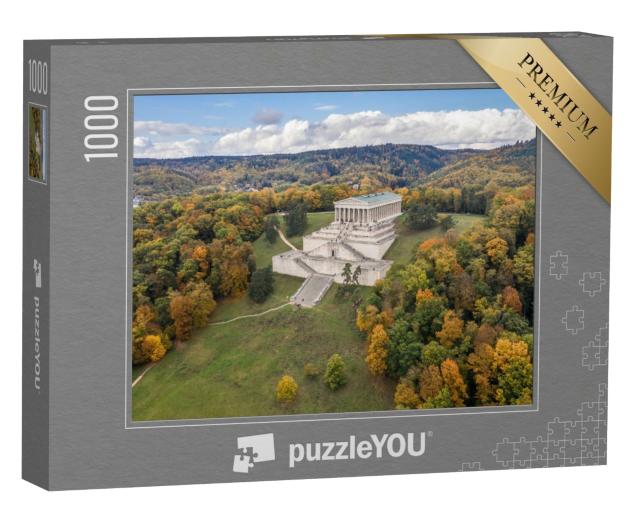 Puzzle de 1000 pièces « Vue aérienne du bâtiment Walhalla, Ratisbonne, Allemagne »