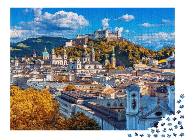 Puzzle de 2000 pièces « Skyline de Salzbourg avec la forteresse Hohensalzburg en automne, Autriche »