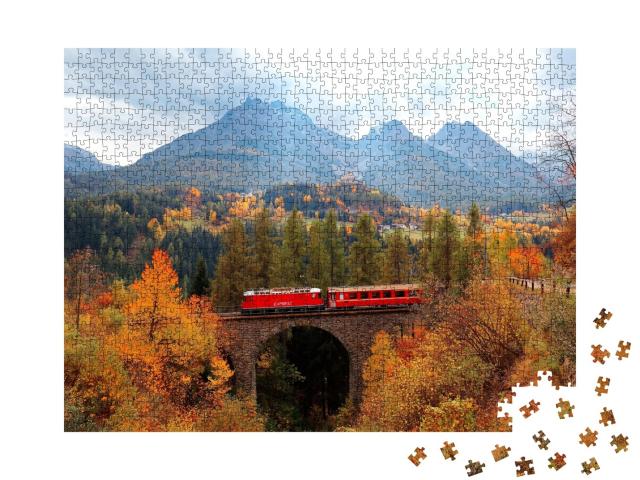 Puzzle de 1000 pièces « Un train des Chemins de fer rhétiques »