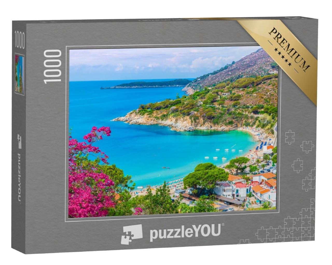 Puzzle de 1000 pièces « Vue sur la plage de Cavoli, Île d'Elbe, Toscane, Italie »