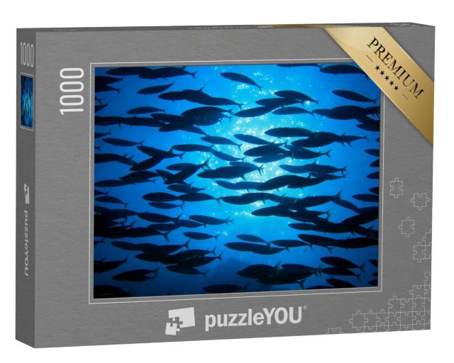Puzzle de 1000 pièces « Banc de poissons dans les eaux bleues de l'océan »