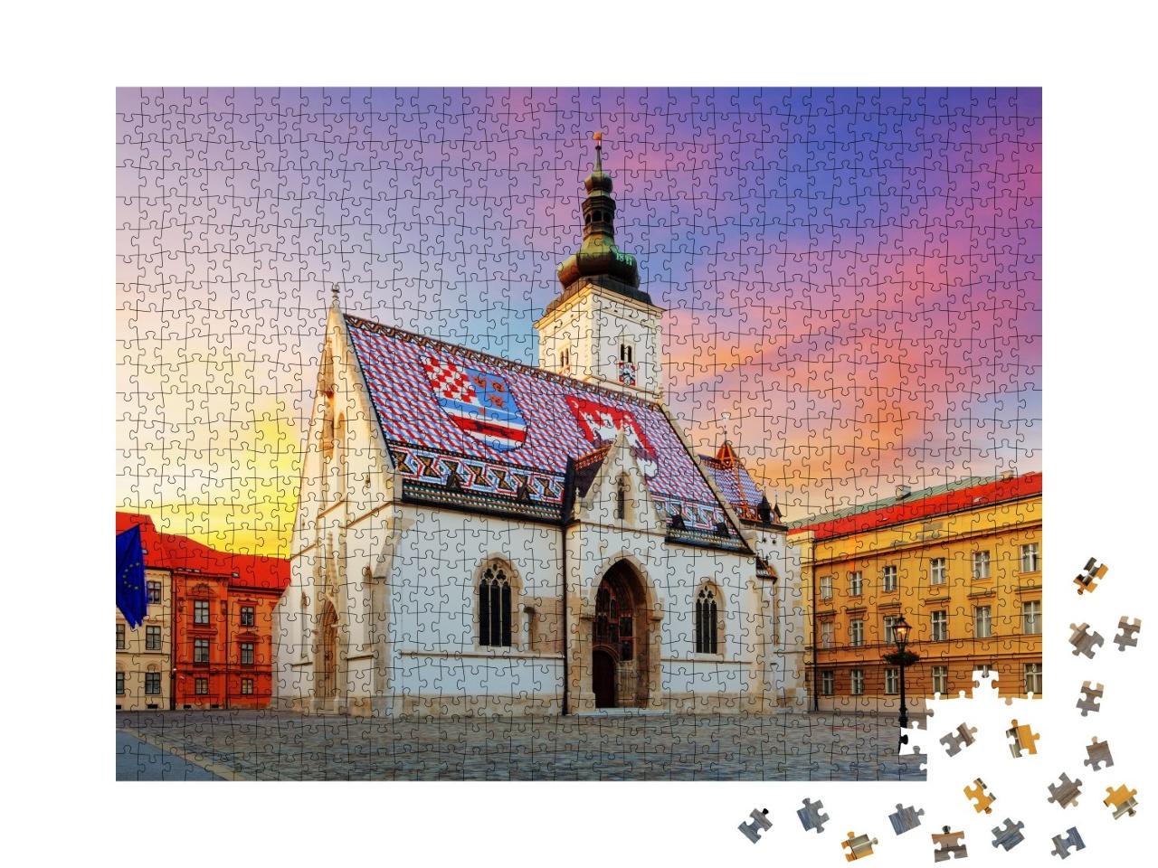 Puzzle de 1000 pièces « Église de Zagreb : Saint-Marc »