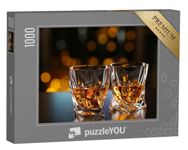 Puzzle de 1000 pièces « Verres de whisky sur une table »