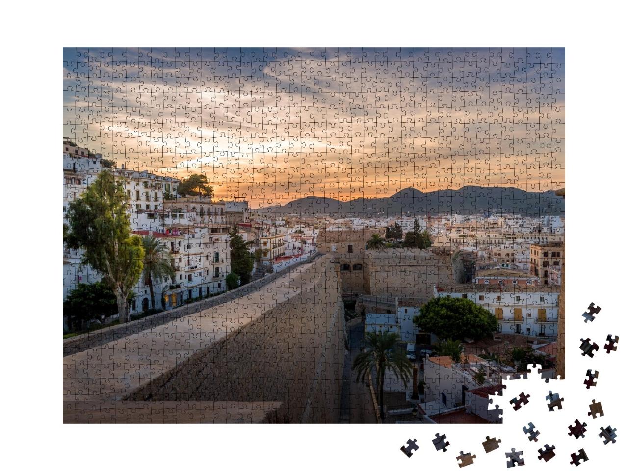 Puzzle de 1000 pièces « Dalt Vila et le château de l'Almudaina dans la vieille ville d'Ibiza »