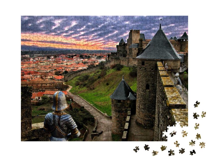 Puzzle de 1000 pièces « Carcassonne est une ville fortifiée française située dans le département de l'Aude. »