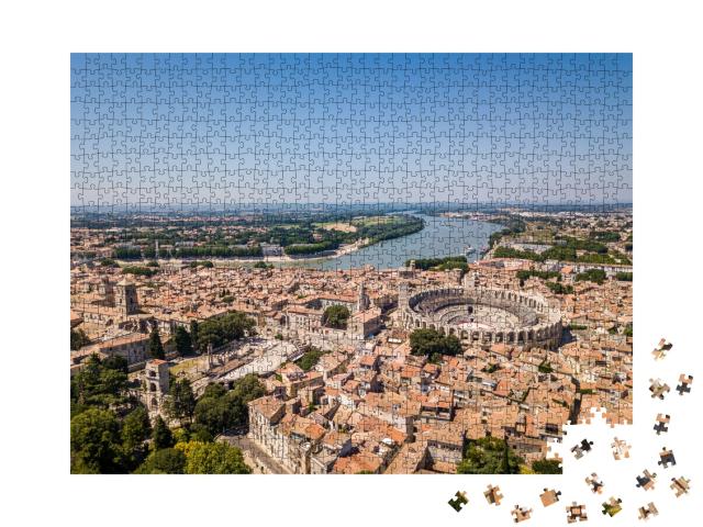 Puzzle de 1000 pièces « Vue aérienne d'Arles Paysages urbains, Provence, France »