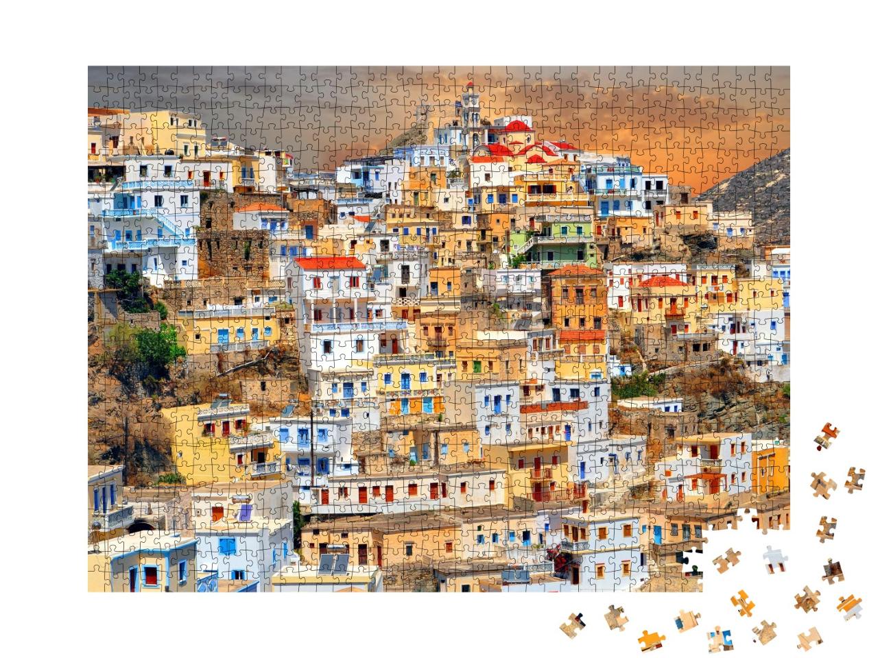 Puzzle de 1000 pièces « Ancien village d'Olympos, Grèce »