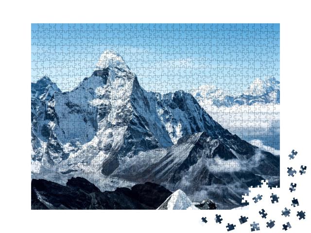 Puzzle de 1000 pièces « Montagnes enneigées dans l'Himalaya du Népal »
