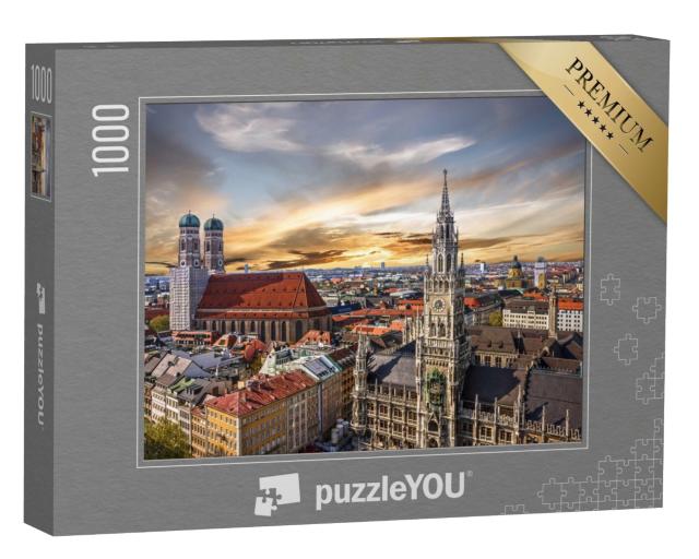 Puzzle de 1000 pièces « Coucher de soleil sur Munich, Allemagne »