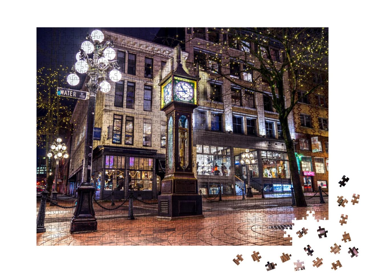 Puzzle de 1000 pièces « Steam Clock dans le quartier de Gastown, Vancouver, Canada »
