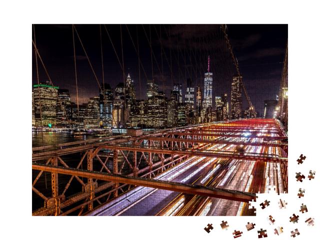 Puzzle de 1000 pièces « Pont de Brooklyn : New York de nuit »