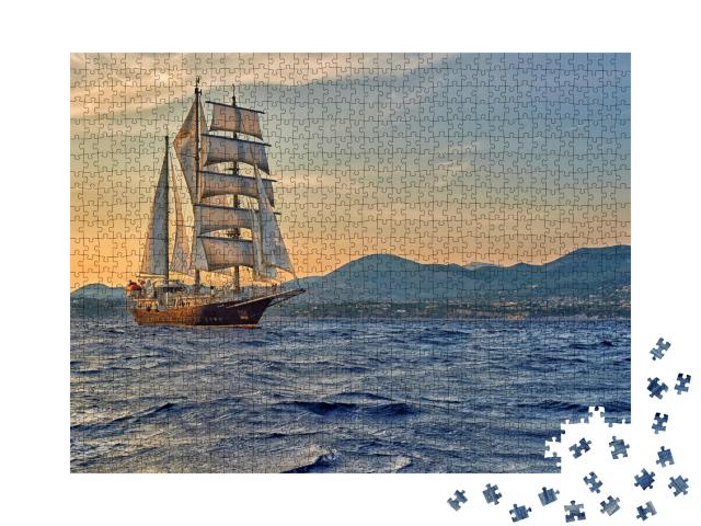 Puzzle de 1000 pièces « Un voilier en voyage »