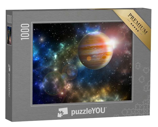 Puzzle de 1000 pièces « La planète Jupiter dans l'univers coloré des étoiles »