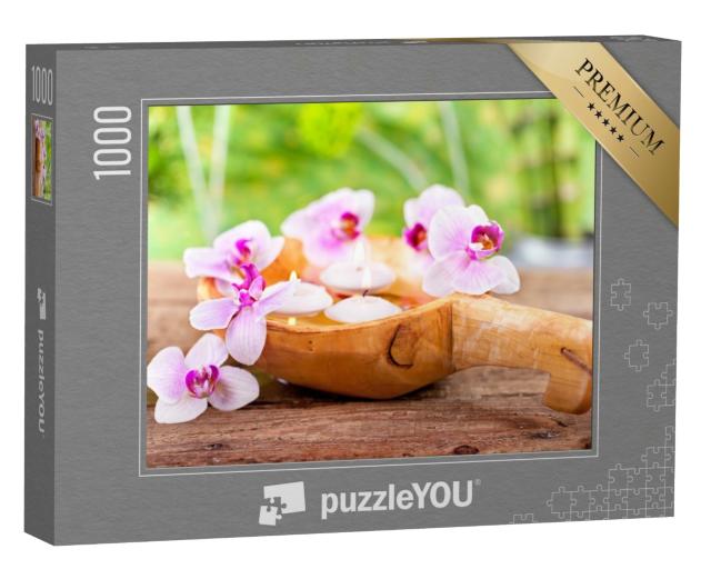 Puzzle de 1000 pièces « Bougies, orchidée »