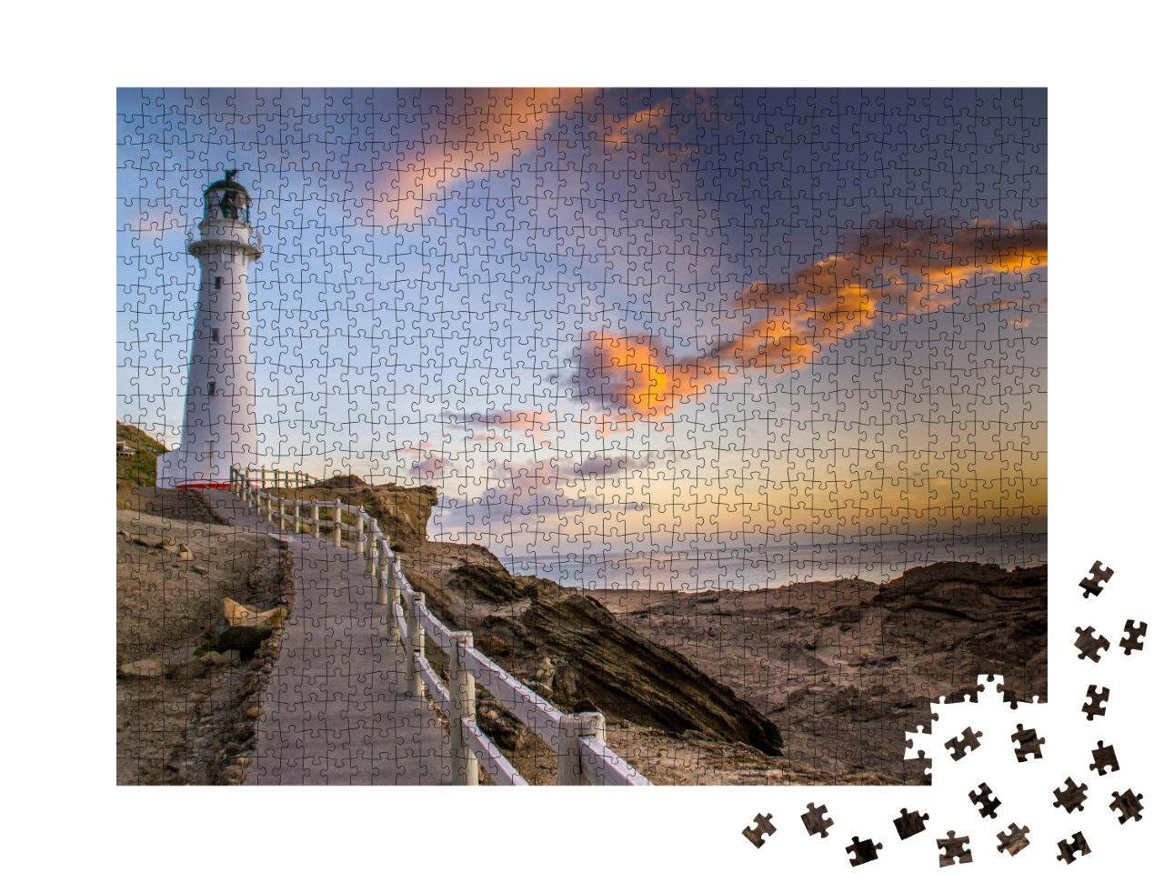 Puzzle de 1000 pièces « Le phare de Castlepoint sur l'île nord de la Nouvelle-Zélande »