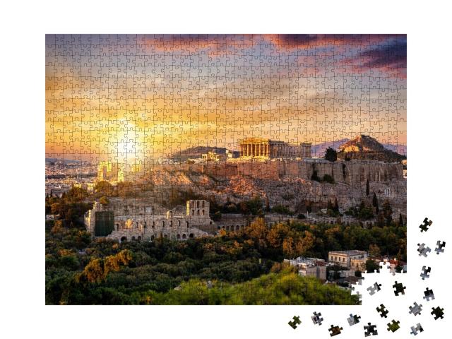 Puzzle de 1000 pièces « Temple du Parthénon sur l'Acropole d'Athènes »