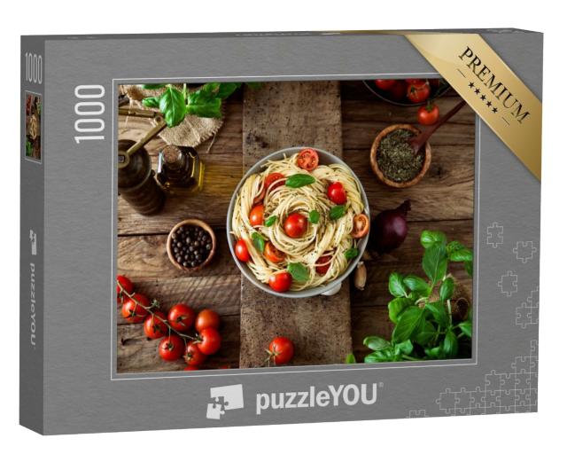 Puzzle de 1000 pièces « Pâtes fraîches à l'huile d'olive et à l'ail »