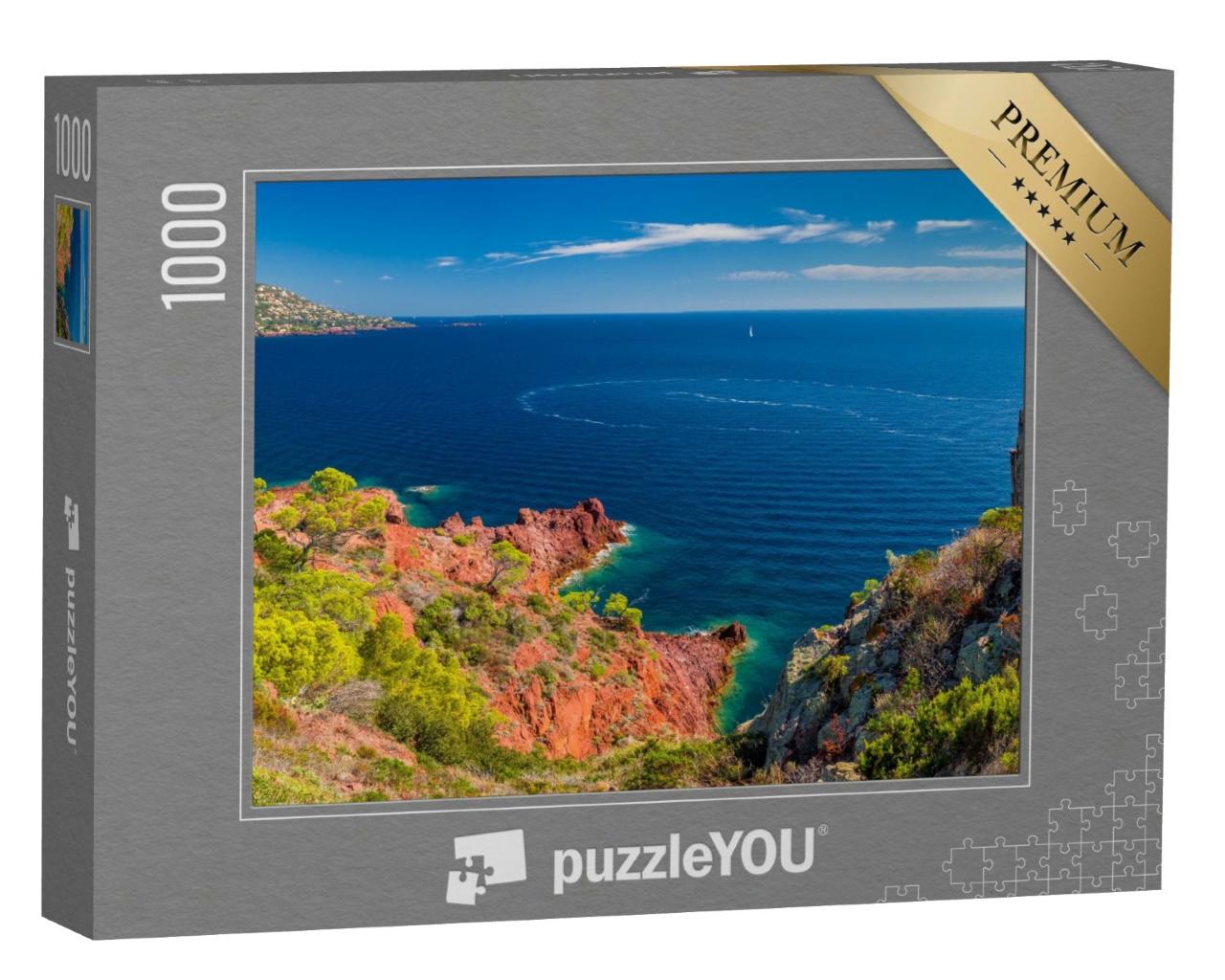 Puzzle de 1000 pièces « La belle ligne de côte des monts Esterell près de Fréjus »