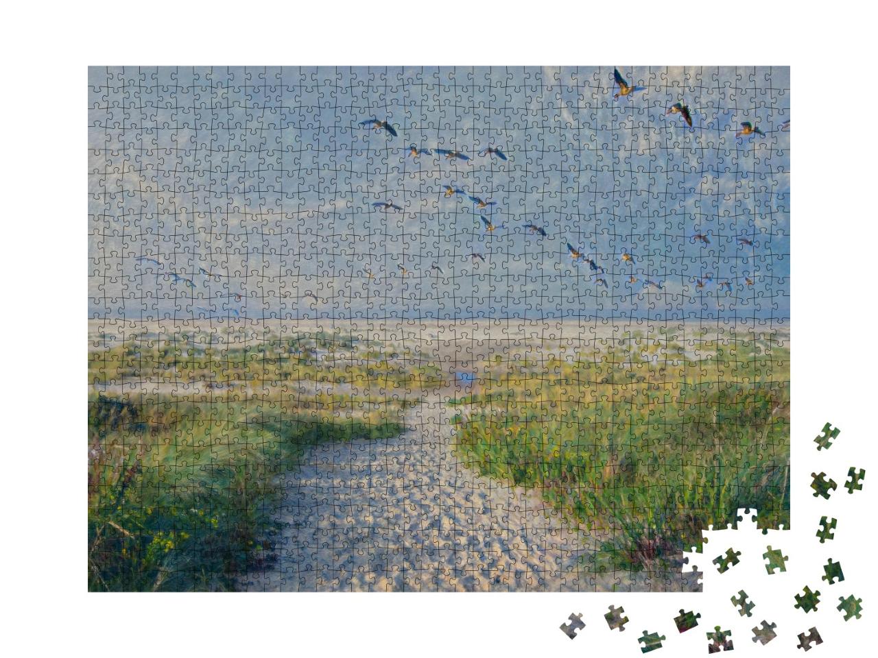 Puzzle de 1000 pièces « dans le style artistique de Claude Monet - Canards - Collection Puzzle Artistes & Tableaux »