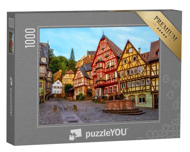 Puzzle de 1000 pièces « Maisons à colombages de la vieille ville historique de Miltenberg, Bavière »