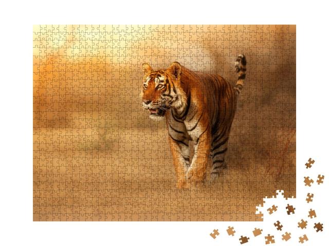 Puzzle de 1000 pièces « Tigre dans son habitat naturel en Inde »