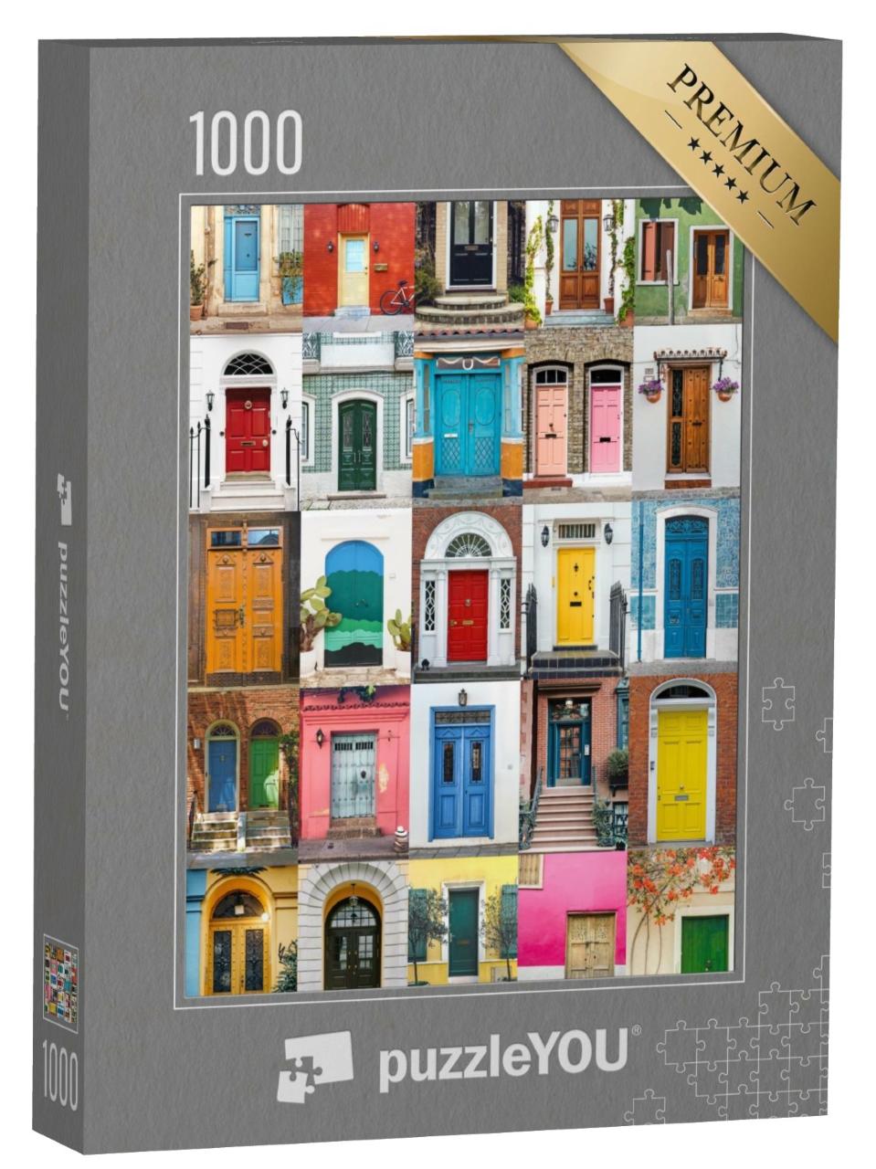 Puzzle de 1000 pièces « Collection colorée de portes d'entrée du monde entier »