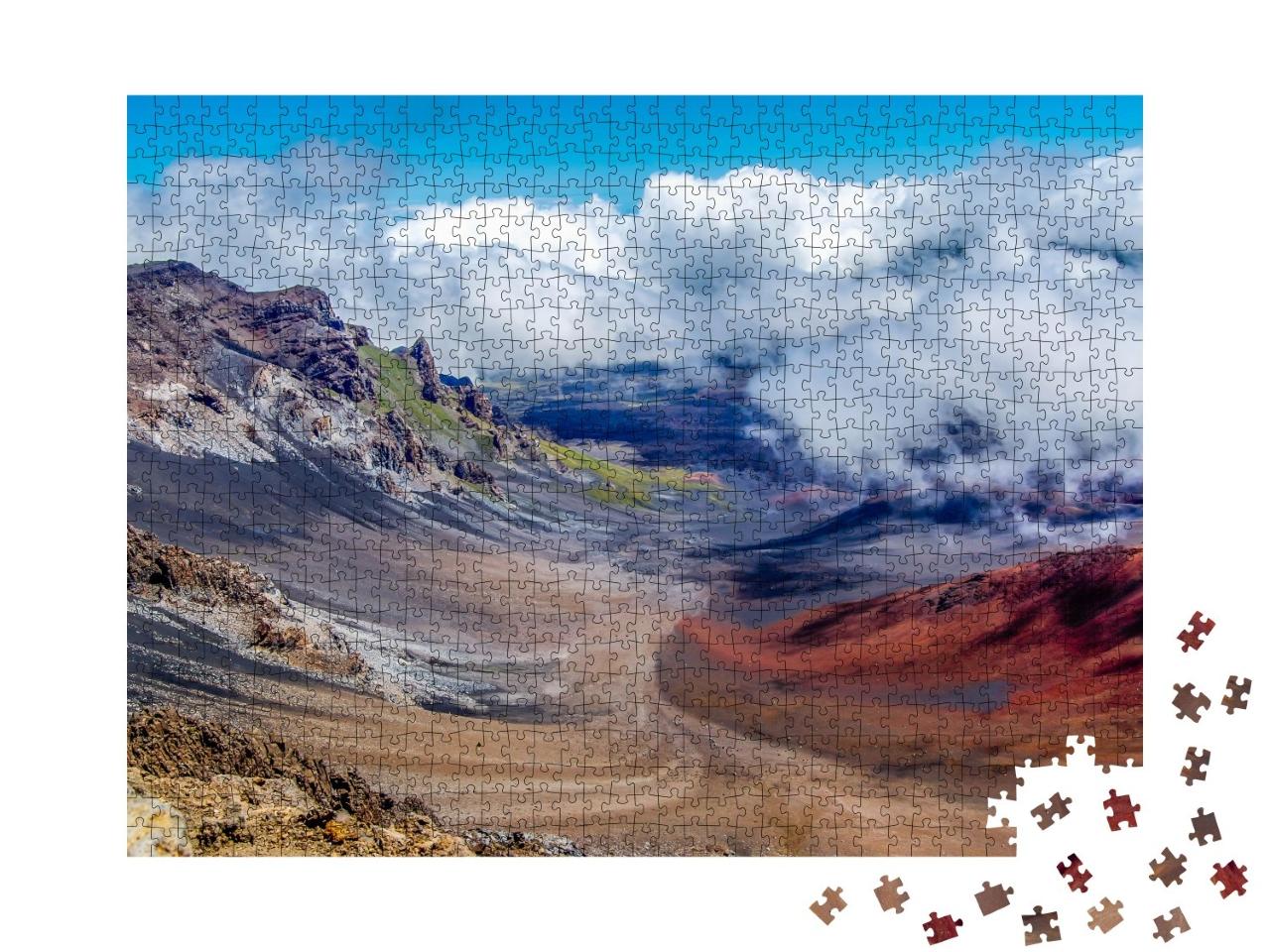 Puzzle de 1000 pièces « Cratère de volcan dans le parc national de Haleakala sur l'île de Maui, Hawaii »