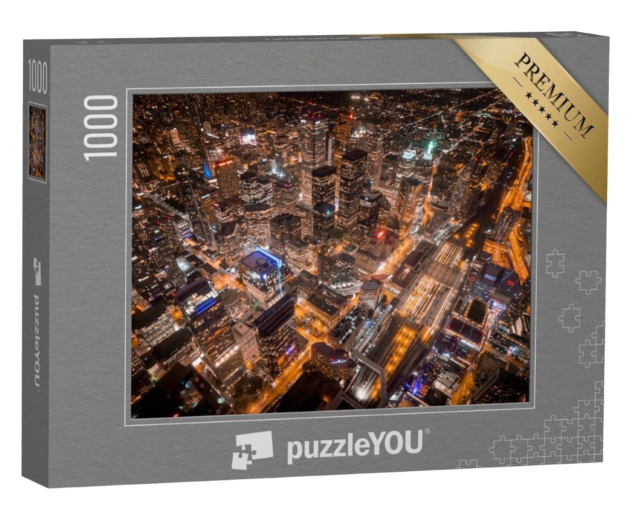 Puzzle de 1000 pièces « Une vue nocturne de Toronto à couper le souffle, vue d'en haut »