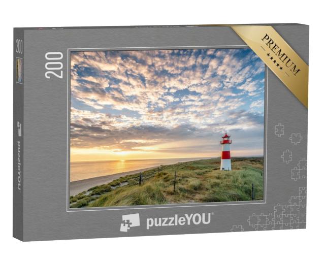 Puzzle de 200 pièces « Phare rouge sur l'île de Sylt, Frise du Nord, Schleswig-Holstein, Allemagne »
