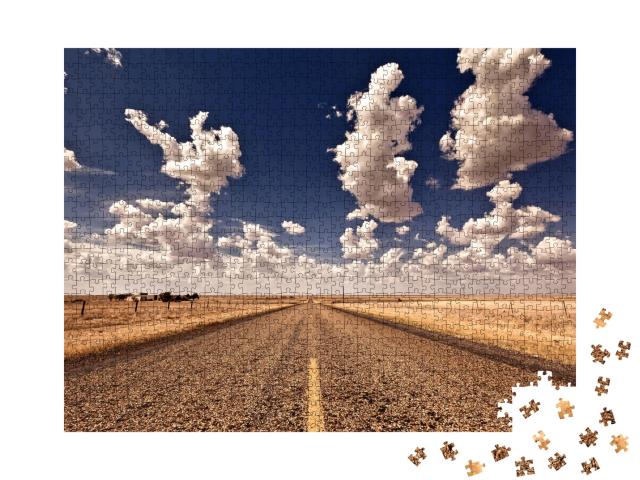 Puzzle de 1000 pièces « Une autoroute américaine sans fin en été »