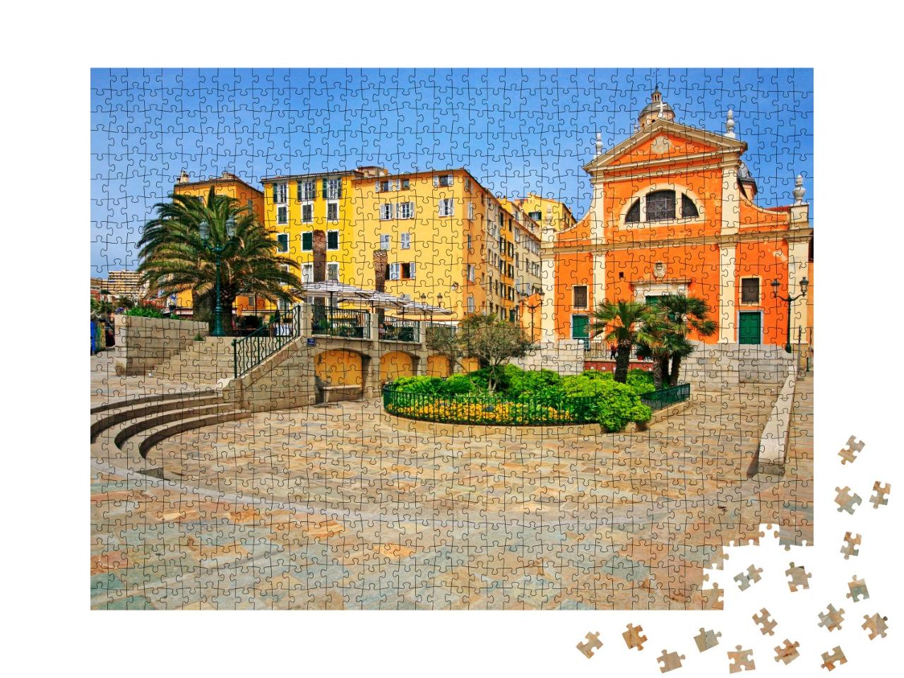 Puzzle de 1000 pièces « Maisons et cathédrale d'Ajaccio, Corse du Sud »