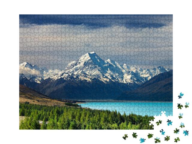 Puzzle de 1000 pièces « Le Mont Cook et le lac Pukaki, Nouvelle-Zélande »