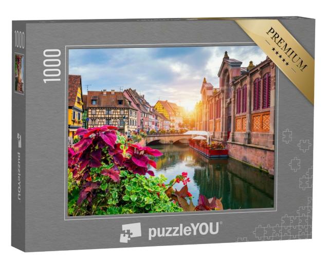 Puzzle de 1000 pièces « Colmar, Alsace, France. Petite Venise, canal d'eau et maisons traditionnelles à colombages »