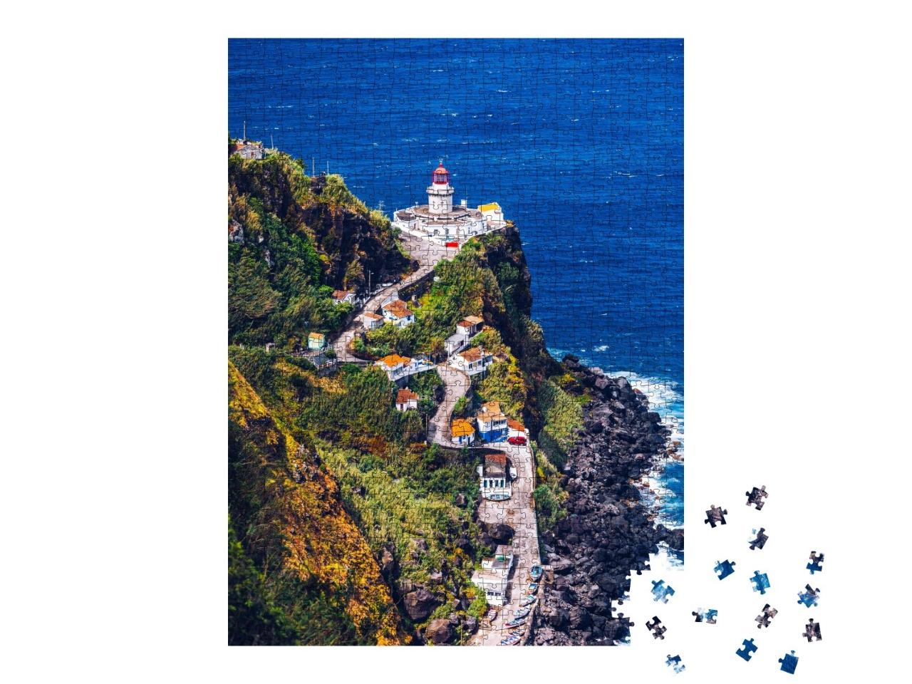 Puzzle de 1000 pièces « Phare à Ponta do Arnel, Açores, Portugal »