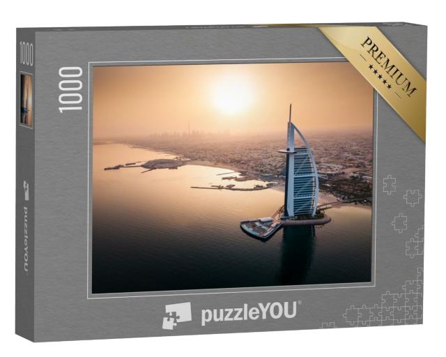 Puzzle de 1000 pièces « Skyline de Dubaï en bord de mer avec un hôtel de luxe »